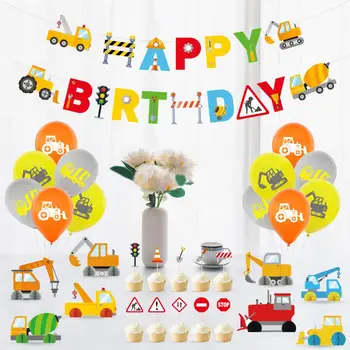 Statybos Gimtadienio Prekių Sunkvežimių Temą Reklama Balionas Korio Rinkiniai Kūdikiams, Vaikams, Fiesta Šalies Automobilių Rinkinys