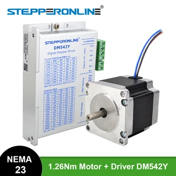 STEPPERONLINE Nema 23 Stepper Motorinių CNC Komplektas 1.26 Nm(178.04 oz.visų) 57 Variklis 2.8 57x56mm su Stepper Motor Driver DM542Y