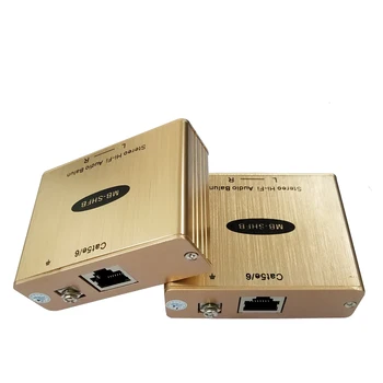 Stereo RCA Audio Balun Extender Per vieną Cat 5e/6 Kabelis Iki 1KM Su 2KV Apsauga nuo Viršįtampių