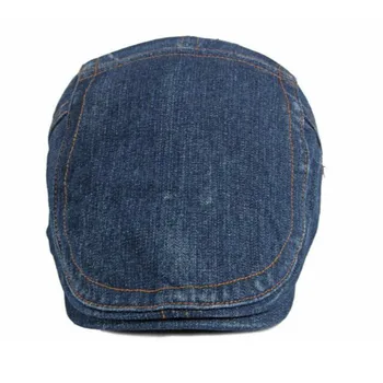 Suaugusiųjų unisex reguliuojamas paprasto džinsinio beretė moterims, vyrams tuščią jean butas newsboy bžūp pavasario vasaros saulės skrybėlę kaulų