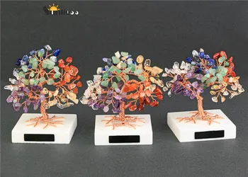 Sunligoo Mini Gydymo Krištolo Akmenimis Pinigų Medžio, Rankų Darbo Vario Viela Suvynioti Brangakmenio Feng Shui Medis Namų Dekoro Papuošalų Medis
