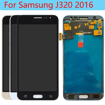 SUPER AMOLED J320 LCD Samsung Galaxy j3 skyrius 2016 LCD Jutiklinis Ekranas skaitmeninis keitiklis Asamblėjos Pakeitimas LCD Ekranas J320F J320M J320H