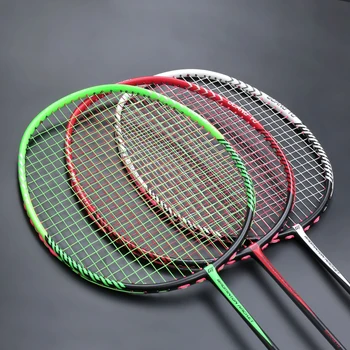 Super lengvas 6U 72g Visas Anglies Pluošto Badmintono Raketės Stygos Krepšiai Profesinės Max Įtampa 30LBS Raquet Sporto Suaugusiems