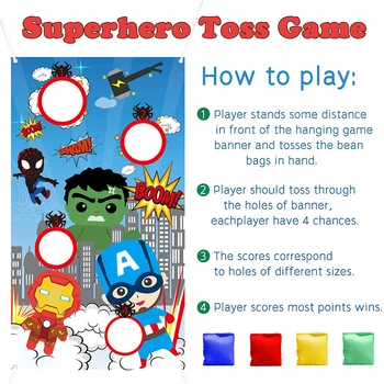 Superherojus Supimas Žaidimai Patalpų Lauko Mesti Žaidimą Šalies Prekių Reklama Dekoracijos Vaikams su 4 Pupelių Maišai