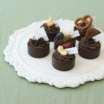 SWEETGO Dirbtinis šokolado pyragas netikrą desertas molio modelis tortas parduotuvės vitrina Braškių flans keksas