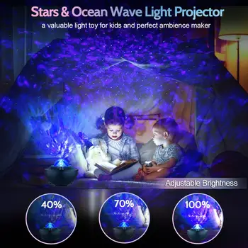 SXZM Žvaigždėtą Projektoriaus Lempa Vaikų nakties šviesos Vandenyno Bangos Naktį Žibintai 10 Spalvų LED Galaxy Projektorius, Namų Apdaila