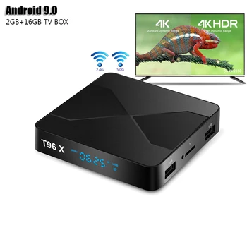 T96X Android 9.0 TV BOX Amlogic S905W Lustas, 2 GB 16GB Smart TV BOX 
