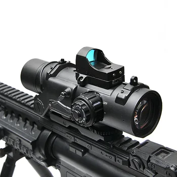 Taktinis Riflescope 1-4x Šautuvas taikymo Sritis DR Greitai Nuimamas 1X-4X Reguliuojama Dvejopą Vaidmenį Akyse Airsoft taikymo Sritis Magnificate Medžioklės