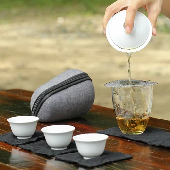 TANGPIN keramikos arbatinukas gaiwan patys puodeliai kinų arbatos puodą nešiojamų kelionių arbatos rinkinys