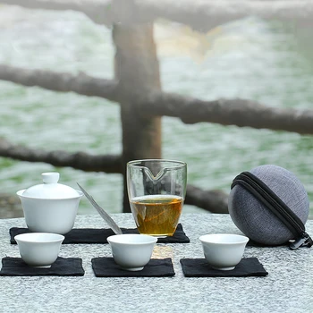 TANGPIN keramikos arbatinukas gaiwan patys puodeliai kinų arbatos puodą nešiojamų kelionių arbatos rinkinys
