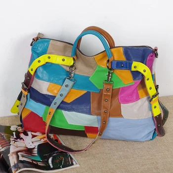 TEAEGG Moterų avikailis Odos Rankinės Moterų Nekilnojamojo natūralios Odos krepšys Lady susiuvimo krepšys