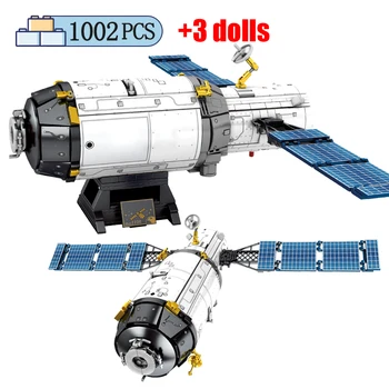 Techniniai Erdvėlaivis Raketų Paleidimo Blokai Miesto Pilotuojamų Erdvėlaivių Astronautas Duomenys Plytų Žaislai Vaikams Dovanos