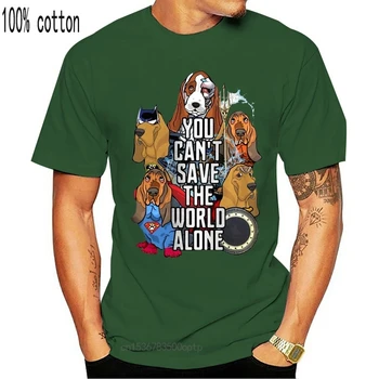 Teisingumo Lyga Basset Hound Jūs negalite Išgelbėti Pasaulį Vien Unisex Marškinėliai