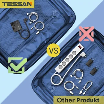 TESSAN ES Multi Vairo Juosta su 2 Lizdai ir 3 USB jungtimis, 1.5 M Laidas Pratęsimo Kelionės Nešiojamų Elektros prietaisų Apsauga nuo Perkrovos Namuose