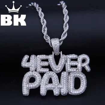 THE BLING KING Custom Kada nors Sumokėta Karoliai Hip-Hop Visą Lediniame Iš Kubinis Cirkonis aukso skiedra CZ Stone