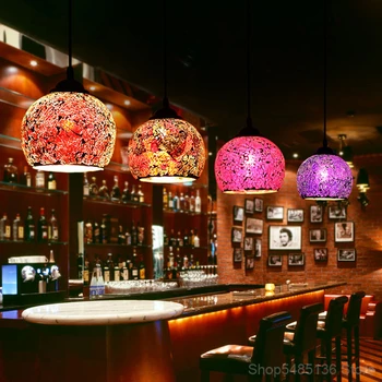 Tiffany Mozaika, Stiklo, Led Pakabukas Šviesos Art Deco Valgomasis Šviesos Kambarį Miegamojo Lempa Moderni Kavinė Baras Sala Šviesos Šviestuvas