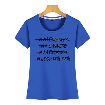 Topai Marškinėliai Moterims inžinierius jiems gera su matematika 