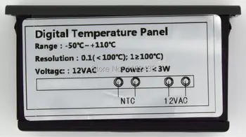 TPM-900 skaitmeninis LED termometras DC / AC 12V flush skaitmeninis temperatūros skydelyje matuoklis su jutiklis tinka šaldymo spintos