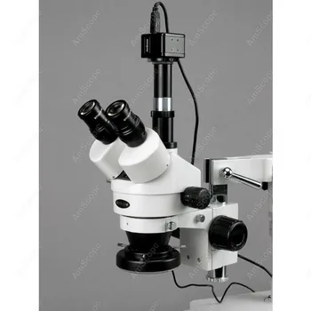 Trinokulinis Stereo Mikroskopas--AmScope Prekių 7X-90X Trinokulinis Stereo Mikroskopas su 4-Zona, 144-LED Šviesos Žiedas