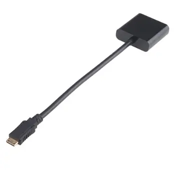 TTKK 10 colių Mini HDMI į VGA Moterų Vaizdo Kabelis Adapteris 1080P už NoteBook PC - Juoda