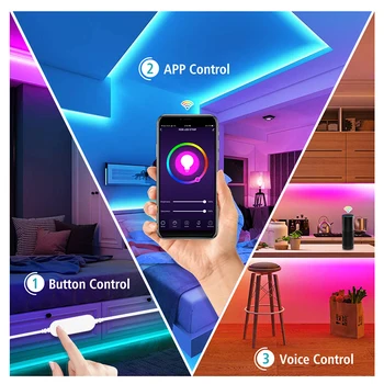 Tuya WiFi Smart LED Valdiklis 4 Pin RGB LED Šviesos Juostelės Contoller 5-24V APP Nuotolinio Valdymo Balsu Dirbti su Alexa Echo 