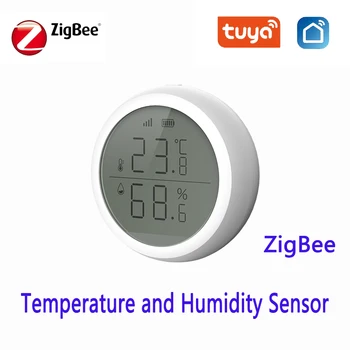 Tuya Zigbee Temperatūros Ir Drėgmės Jutiklis Su skystųjų KRISTALŲ Ekranas, Namų Automatikos, Saugumo Sistemą, Dirbti Su 