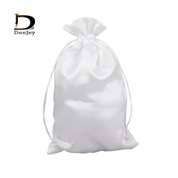 Tuščias raišteliu poliesterio, satino, šilko maišelį, baltas juodas 18x30cm gryno plaukų, arba šalies, už laikymo dovanų maišeliai