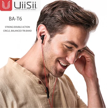 UiiSii BA-T6 Dual Vairuotojo Heavy Bass HiFi stereo Ausinės, Triukšmo Panaikinimo Laidinio In-Ear su Mic Ausinės, Skirtos 