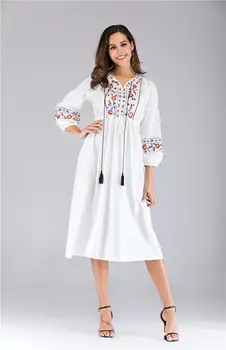Ukrainos Siuvinėta Suknelė Vyshyvanka Nėrinių Boho Etninės Vasaros Ponios Moterys, Hipių Suknelės Hoilday Mados