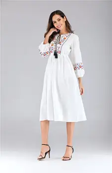Ukrainos Siuvinėta Suknelė Vyshyvanka Nėrinių Boho Etninės Vasaros Ponios Moterys, Hipių Suknelės Hoilday Mados