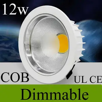 UL ir CE Patvirtinti 12w cob led downlight pritemdomi cree led šviestuvas lubų žemyn šviesos 90-260v šiltai balta 3000k 120angle +led driver
