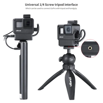 ULANZI V2 Pro GoPro Vlogging Atveju Būsto Narve Frame w Mikrofono Šalto Batų laikiklis+52mm ND Filter Ring Adapter GoPro 7/6/5