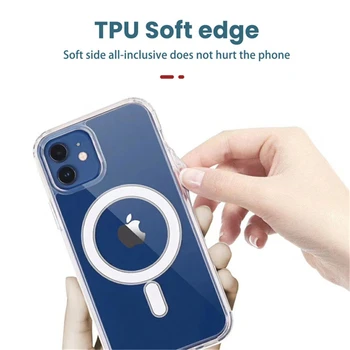 Ultra Clear įmontuotas Magnetinio Ratas Minkštas Magsafeng Telefono dėklas skirtas IPhone 12 Pro Max 12 Mini Mag Saugus Apsaugine danga 