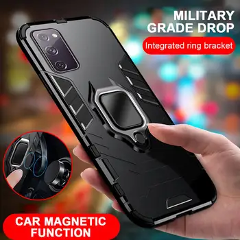 Ultra Plonas Magnetinio Automobilio Savininkas Telefono Dėklai Samsung Galaxy S20 FE Slim Galinį Dangtelį Galaxy S20 FE S 20 FE Metalo Korpuso Šarvai
