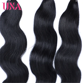 UNA Brazilijos Žmogaus Plaukų, Kūno Wave 3 Ryšulius Spręsti Remy Human Hair Siūti-į Plėtiniai 12