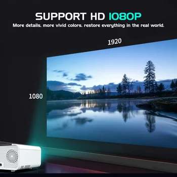 UNIC W10 LED 6000 Liumenų Projektorius 1080P Full HD HDMI WIFI Filmą Žaidimas Sync 