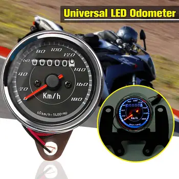 Universalus 12V 0-180km/h Motociklo Spidometras Odometras Gabaritas Skaitiklis dviejų Spalvų LED Back Light