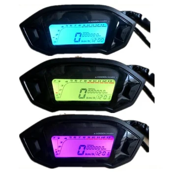 Universalus Motociklas LCD Skaitmeninis Spidometras Odometras Apšvietimas Motociklą už 2,4 Cilindrai 13000rpm