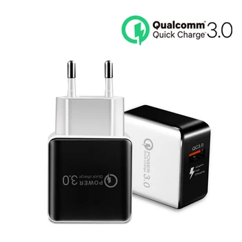 Universalus QC3.0 USB Įkroviklį, EU Plug 18W Greitai Įkrauti 3.0 Greitai Adapteris Sienos Mobiliojo Telefono Įkroviklį 