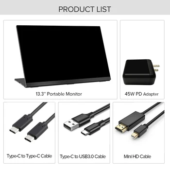 UPERFECT 13.3 Colių Super-Ultra FHD Nešiojamų Stebėti 1080P IPS Lietimui USB Ekranas su Gravity Jutiklis HDMI PS3, PS4 XBOX