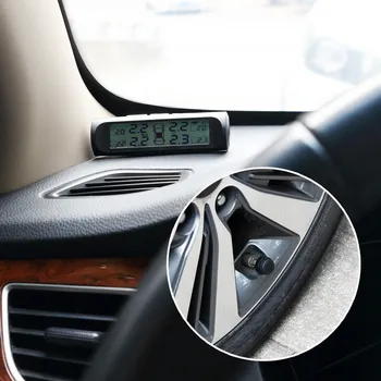 USB arba Saulės Įkrovimo Automobilių TPMS Padangų Slėgio Stebėjimo Sistema, HD Skaitmeninis LCD Ekranas Auto Signalizacijos priemonė Belaidžio 4 išorės Jutiklis