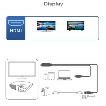 USB-C-HDMI kabelį, Tipas C Ekrano Dalijimasis 4K HD 60Hz Plug and play 1.8 M ilgio line 
