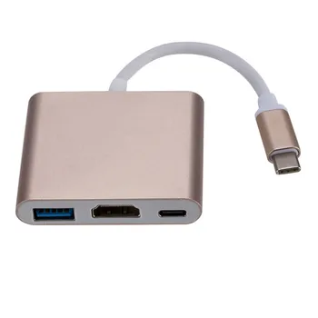USB C Iki HDMI 3 in 1 Kabelis Konverteris Huawei Usb 3.1 