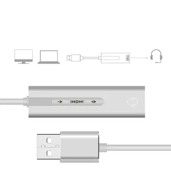 USB Išorinio Garso Kortelių 3.5 mm Audio Sąsaja Mikrofono, Ausinių Adapterį, KOMPIUTERIO, Nešiojamojo kompiuterio USB Audio Converter su 7.1 kanalų garso