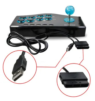 USB Laidinė Vaizdo Žaidimų Valdiklis, Arcade Kovos Kreiptuką, 3 In 1 Kompiuteris PC Gamepad, Kovos Lazdas Žaidimų Valdiklis