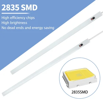 USB LED Vamzdis Šviesos diodų (LED) Pagal Kabineto Šviesos Virtuvės LED Šviesos Ranka Valyti Jutiklis Spinta Lempos 5V Spinta Lempos Naktinis Apšvietimas 2835