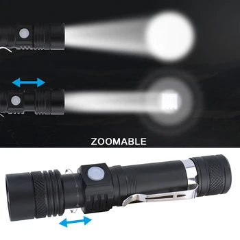 USB Įkrovimo 4000LM Ultra Ryškus LED Žibintuvėlis led žibintuvėlis T6 lanterna Dviračių Šviesos Use18650 Baterija.Dviračiu lauke