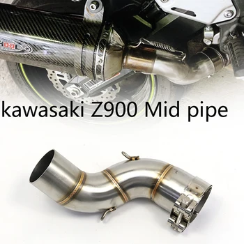 Už Kawasaki Z900 2017 2018 metų GP Lenktynių Motociklo Viduryje Vamzdis Išmetamųjų dujų Nuorodą Vamzdis Paslysti Ant Skirsnis be dujų Išmetimo Duslintuvo