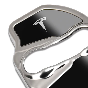 Už Tesla Model 3 Emblema LOGOTIPAS Išorės Apdailos Apsaugos Reikmenys, Nerūdijančio Plieno Durų Užraktas Bžūp Apima aplinkosaugos ¾enklelis