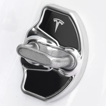 Už Tesla Model 3 Emblema LOGOTIPAS Išorės Apdailos Apsaugos Reikmenys, Nerūdijančio Plieno Durų Užraktas Bžūp Apima aplinkosaugos ¾enklelis